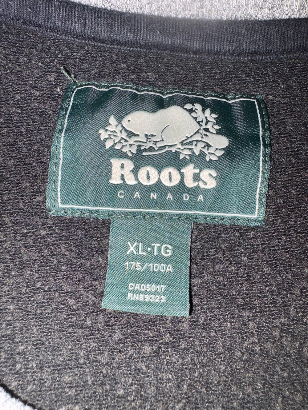 Roots Canada Black Grey Colorblock Raglan Crewneck Sweatshirt women’s Sz XL. - Picture 13 of 13